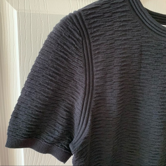 NWT Joan Vass Textured Knit Short-sleeved Top - Picture 3 of 5